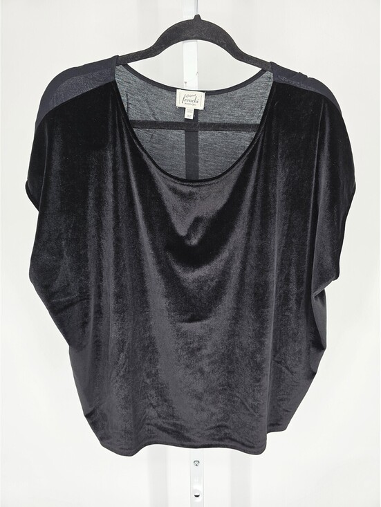 Tops - Vintage Frenchi Womens Sz XL Loose Fit Blouse Black Velvet Formal